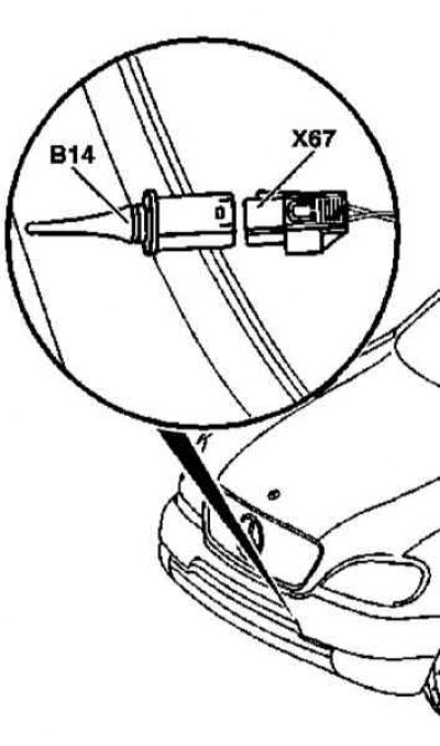 Где находится датчик наружной температуры Removal and installation of the sensor of temperature of external air (Mercedes-
