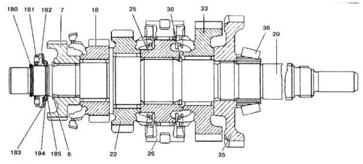 Конструкція веденого валу РКПП з №0210418 до №6141000