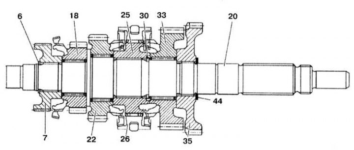 Конструкція веденого валу РКПП з №6141001 до №6552834