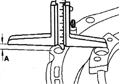 4. Using a caliper, measure the amount of protrusion «A» of the rotation converter above the mating…