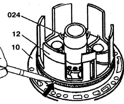 6. Remove the bushing (024).