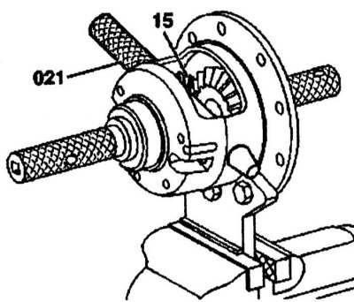 3. Szerelje fel a bolygókerekes fogaskerekeket (15) gömbalátétekkel (14) egy drift (046)…