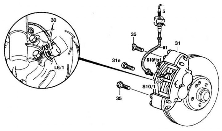 Front Wheel Brake Caliper Installation Details