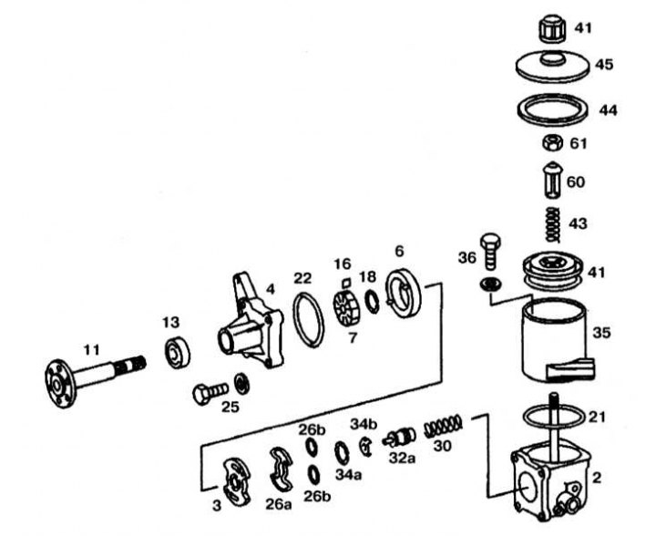 Construction of conventional type steering pump