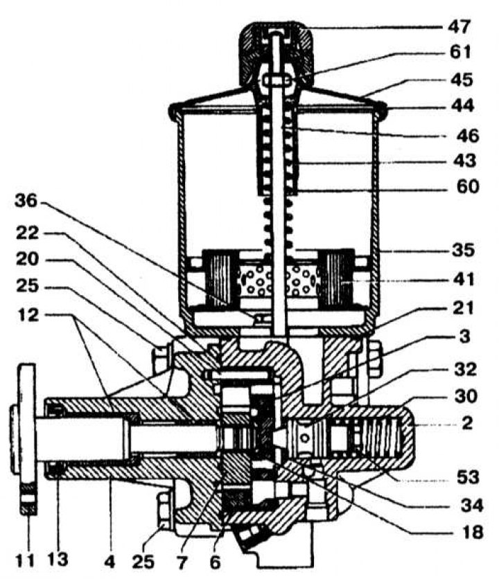 Construction of conventional type steering pump