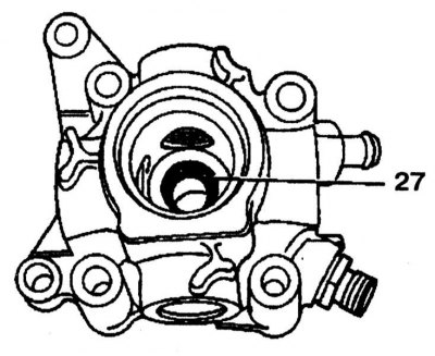 18. Check the radial seal (27) in the pump body, if liquid is found on the pump, the probable cause…
