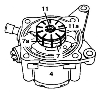13. On ZF pump, remove drive shaft (11) from flange (4). On Vickers/LUK pumps: first remove 10…