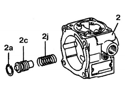 24. Secure the fluid flow control valve (2c) in a vice and unscrew the valve (2e) from the excess…