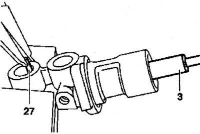 2. Measure the distance «a» (nominal value is 21.5+0.5mm). Tighten the bolt (85a).