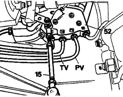 6. Unscrew the connecting lever (15) from the regulator.