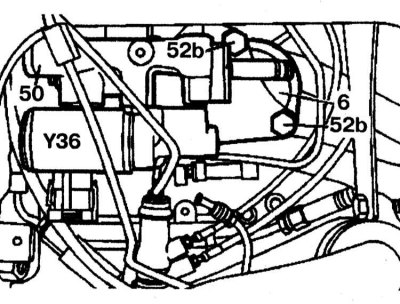 8. Loosen the bolts (52b) securing the regulator (Y36) and remove it.