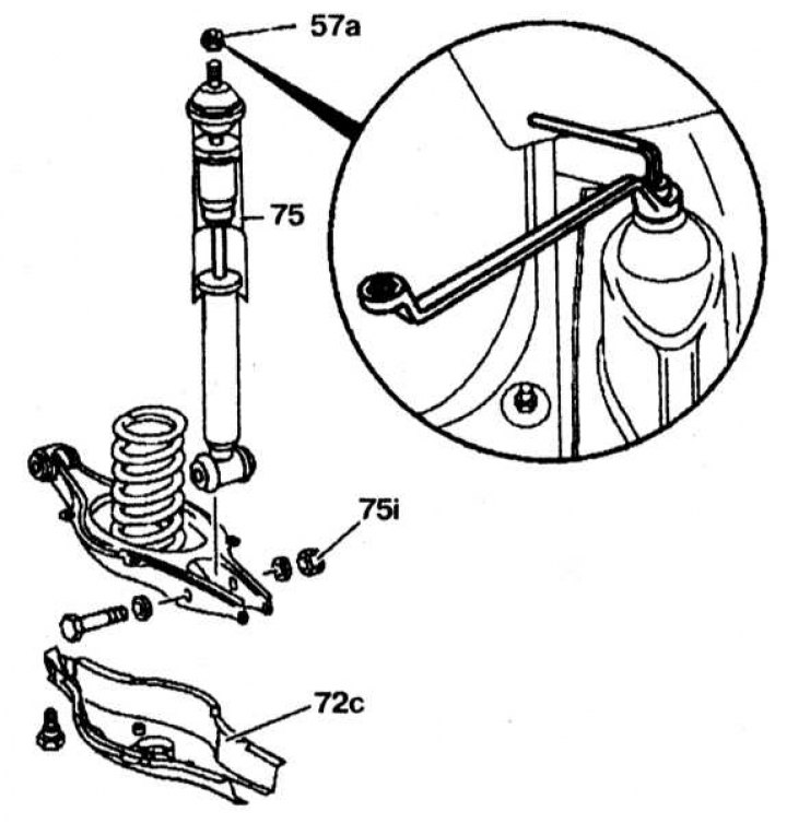 Removal and installation of the shock absorber (MercedesBenz W140 1991