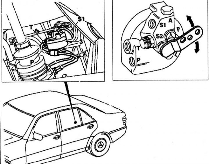 Removal and installation of the rear suspension clearance control unit
