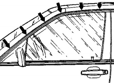 9. Check the door outline and install the window frame. Check the door for ease of movement.