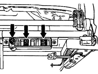 8. Disconnect the vacuum tubes and wiring connectors from the front tie strap. Cut the tie strap.