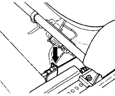 9. Unhook the cable from the front of the seat frame and remove it.