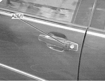 Vezetőoldali infravörös vevő. Hátsó ajtó fogantyú