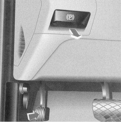 When the parking brake is applied, the brake system indicator light comes on on the instrument…