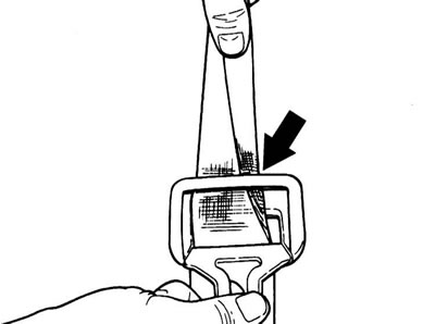 Visual inspection of the seat belt and airbag unit
