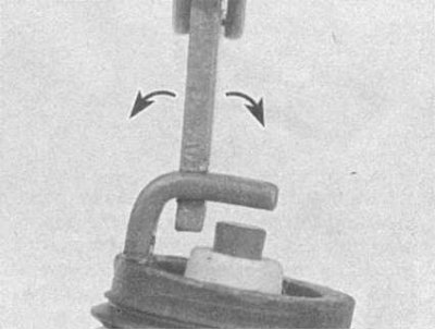 Note: When adjusting the gap of a new spark plug, bend only the base of the ground electrode, not…