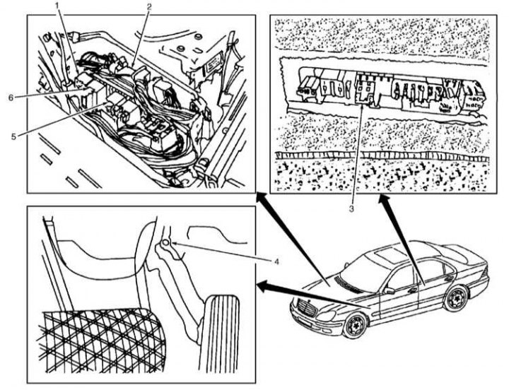 W220 где находятся предохранители Opis budowy układu zasilania i wtrysku paliwa (Mercedes-Benz W220 1998-2005: Sil