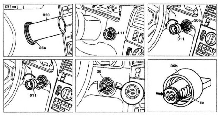 Как снять замок зажигания мерседес w220 Removal and installation of the blocking cylinder (Mercedes-Benz W220 1998-2005: