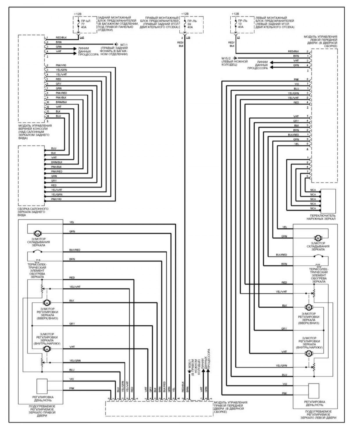 Электропривод зеркал (Мерседес-Бенц W220 1998-2005: Электрооборудование ...