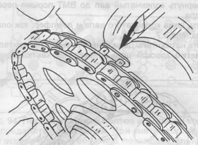 Fig. 88. Installing the lock link on a new chain.