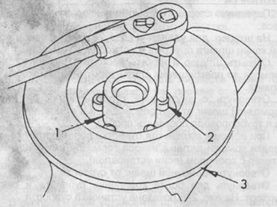 Рис.251. Зняття гальмівного диска.