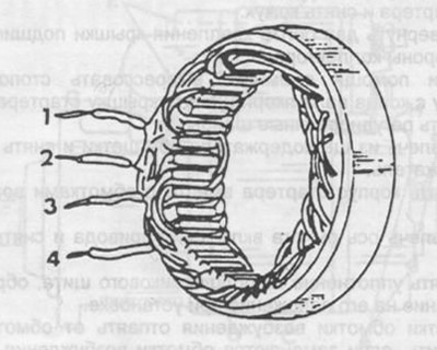 Rajz. 273. Ohmmérő sorba kapcsolása az állórész tekercselés 1. és 2.1. és 3.1. és 4., 2. és 3., 2.…